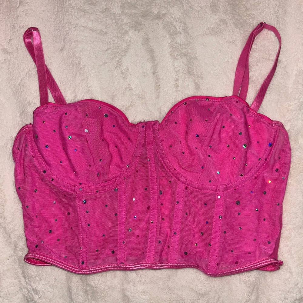 SHEIN Pink Glitter Tank Top